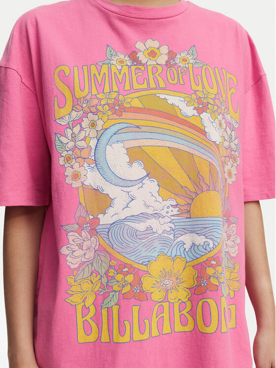 Billabong Billabong Póló Summer Of Love EBJZT00592 Rózsaszín Loose Fit