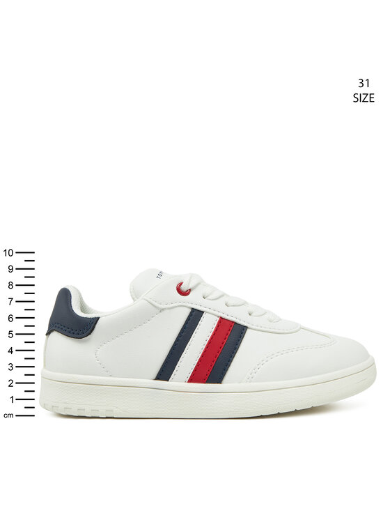 Tommy Hilfiger Tommy Hilfiger Sneakersy Stripe Low Cut Lace-Up Sneaker T3X9-33850-1355 M Biały