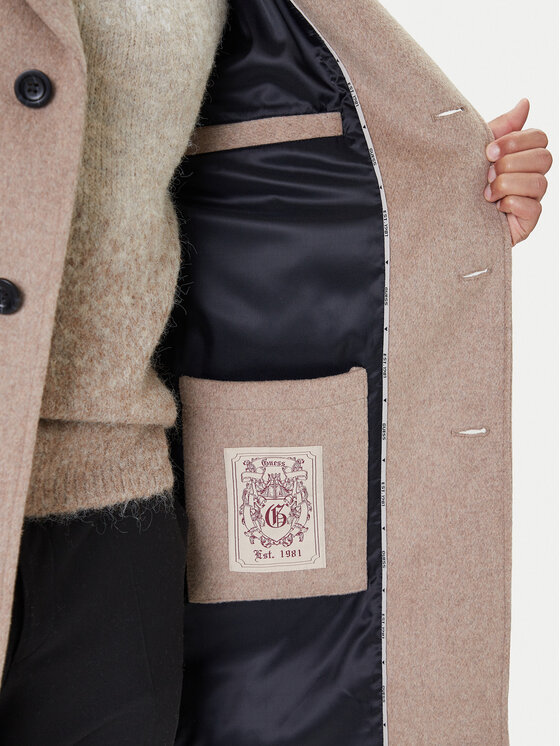 Guess Guess Вовняне пальто M4BL3S WGJ82 Бежевий Slim Fit