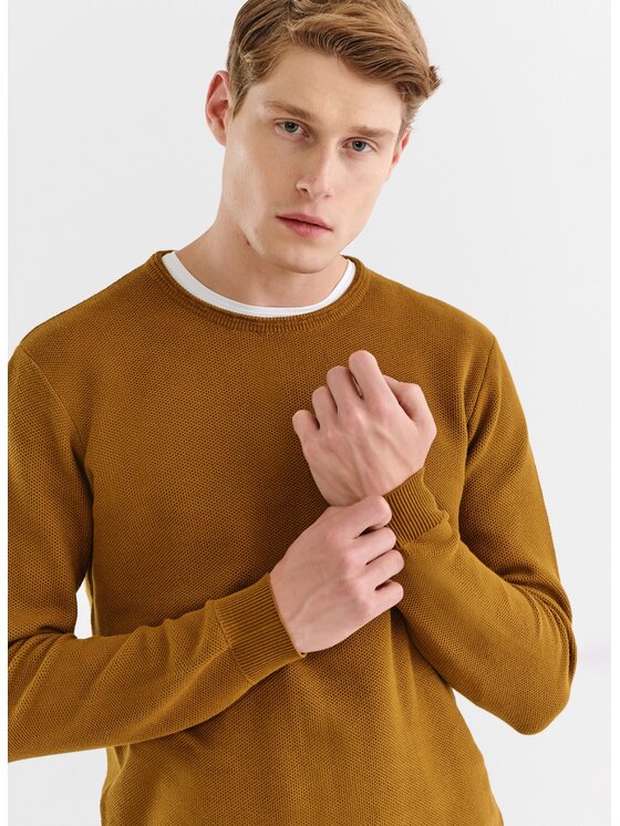 Pako Lorente Pako Lorente Sweter P23WF-2X-013 Khaki Classic Fit