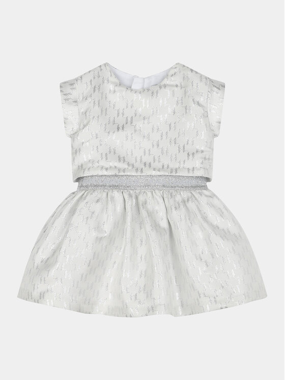 Karl Lagerfeld Kids Karl Lagerfeld Kids Vsakodnevna obleka Z30121 S Écru Regular Fit