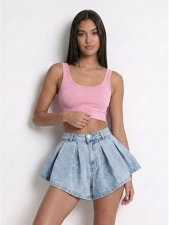 MissDenim MissDenim Szorty jeansowe Skorts Niebieski Regular Fit