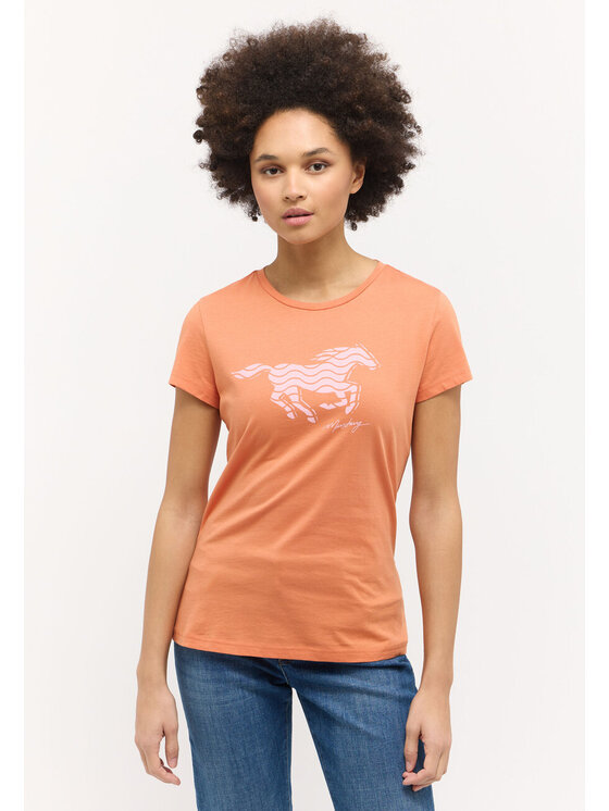 T-Shirt Mustang, Rozmiar S, Pomarańczowy, LOA