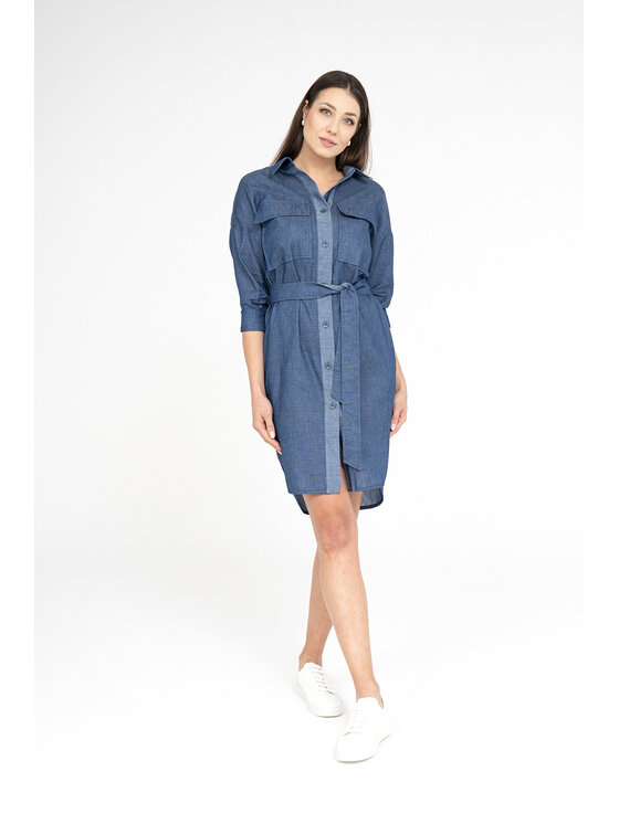 Ciepielewska Ciepielewska Sukienka codzienna GINA Niebieski Flattering Fit