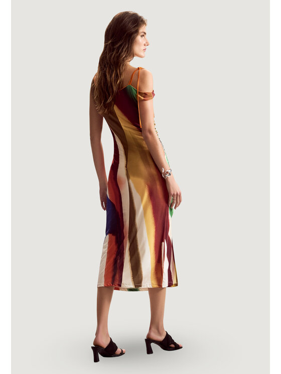 Desigual Desigual Φόρεμα καθημερινό VEST_PAINT_LACROIX Πορτοκαλί Iconic Fit