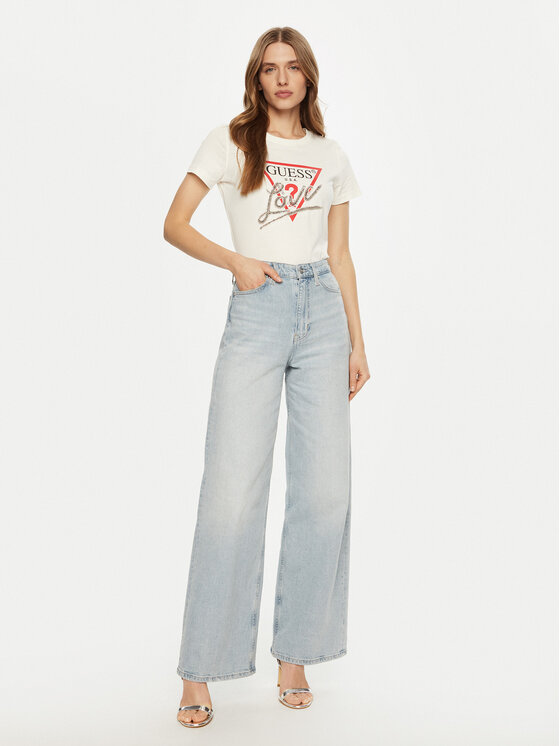 Guess Guess T-Shirt W5RI10 I3Z14 Εκρού Regular Fit