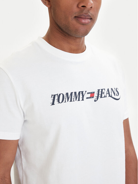Tommy Jeans Tommy Jeans Tricou DM0DM22548 Alb Regular Fit