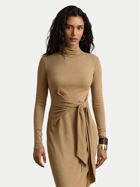 LAUREN RALPH LAUREN LAUREN RALPH LAUREN Úpletové šaty 200980028500 Tmavě béžová Slim Fit