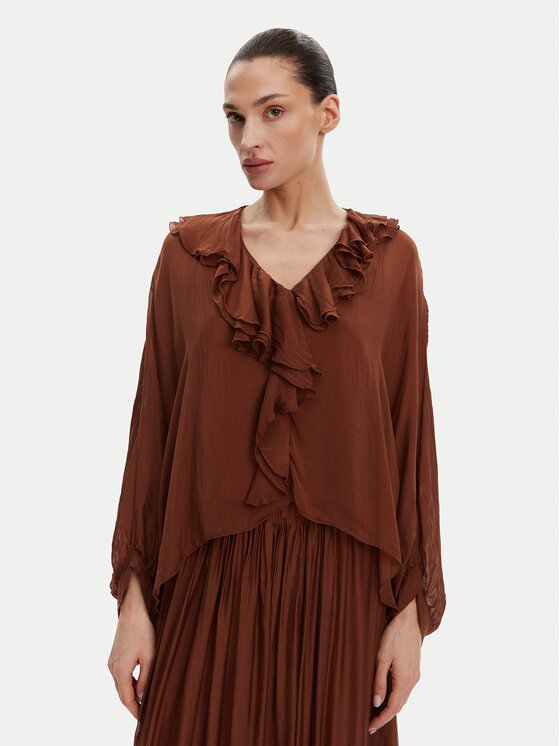 ViCOLO ViCOLO Blúz TD0019 Barna Oversize