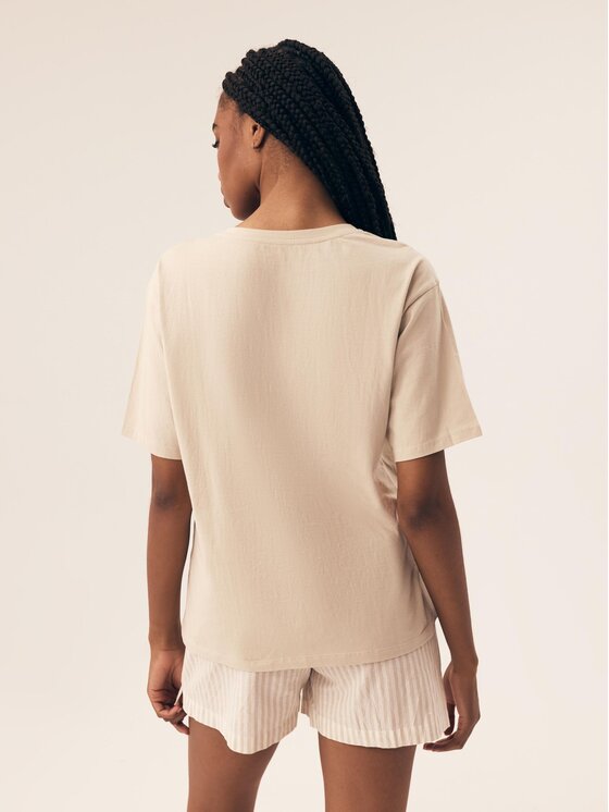 Esotiq Esotiq Piżama 42696 Beżowy Regular Fit