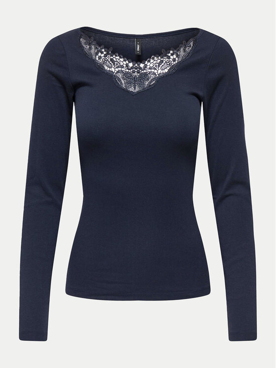 ONLY ONLY Blúz Kira 15302894 Sötétkék Slim Fit