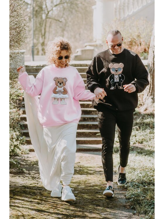 Bejbi Story Bejbi Story Bluza Bluza oversize Mr. & Mrs. Teddy Czarny Oversize