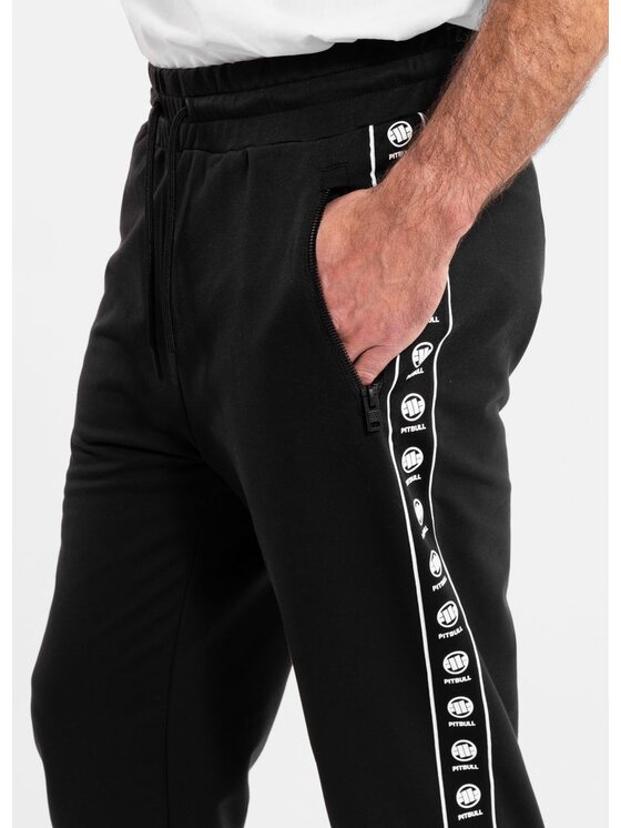 PITBULL PITBULL Spodnie dresowe TAPE NUGGET Czarny Regular Fit