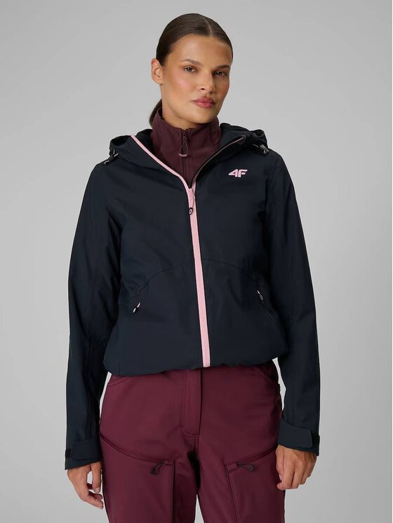 4F 4F Kurtka wielofunkcyjna TREKKING Czarny Regular Fit