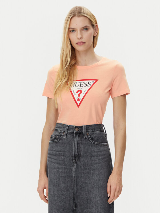 Guess Guess T-Shirt W1YI1B I3Z14 Korálová Regular Fit