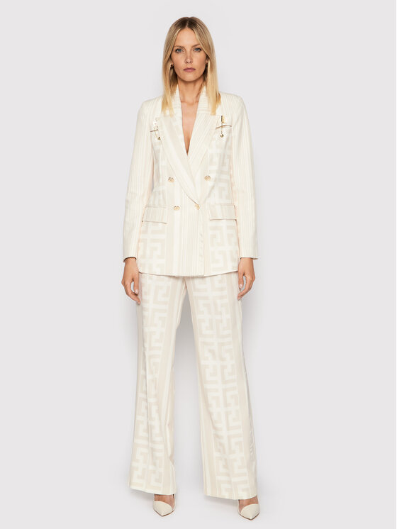 Babylon Babylon Medžiaginės kelnės P E00083 Smėlio Regular Fit