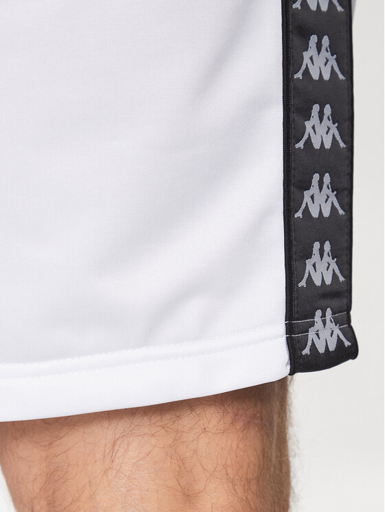 Kappa Kappa Pantaloni scurți sport 313019 Alb Regular Fit