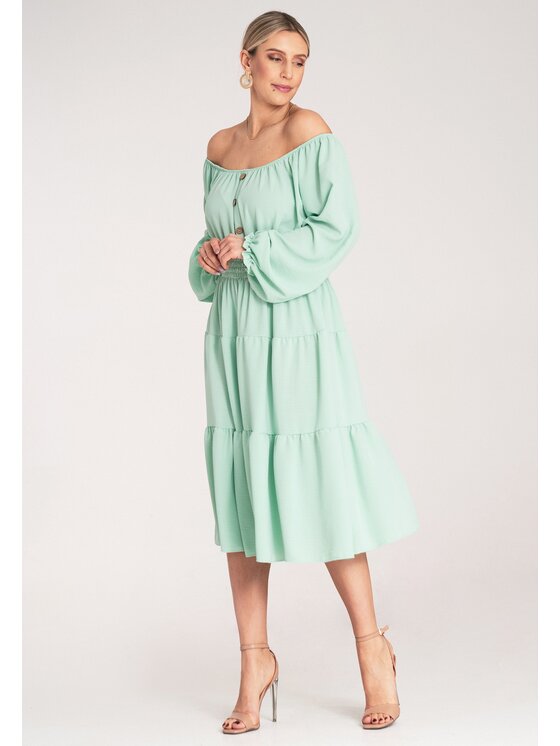 FIGL FIGL Sukienka codzienna M1169 Zielony A-Line Fit