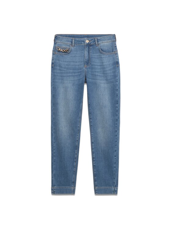 Oltre Oltre Jeansy P551R008405N004 Turkusowy Skin Fit
