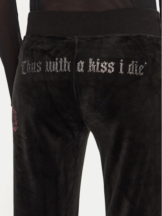 Juicy Couture Juicy Couture Долнище анцуг Scared Heart JCBBJ224817 Черен Flared Leg