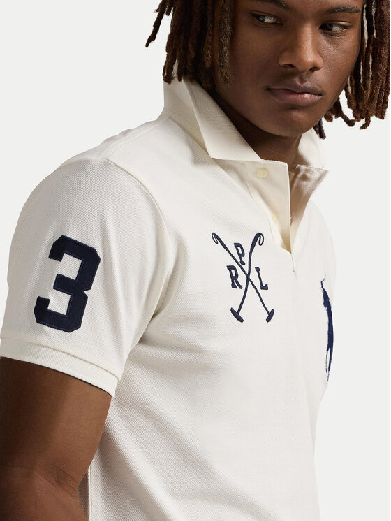 Polo Ralph Lauren Polo Ralph Lauren Polo marškinėliai 710978082002 Balta Custom Slim Fit