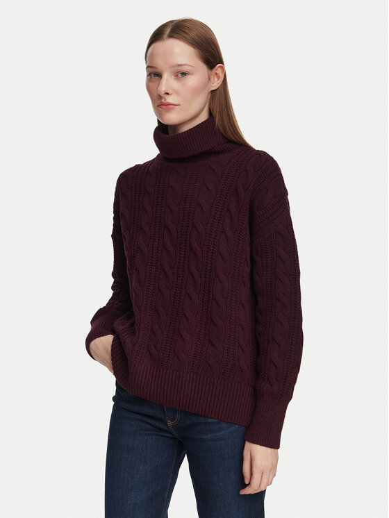 Barbour Bluză cu gât Agatha LKN1803RE91 Violet Relaxed Fit