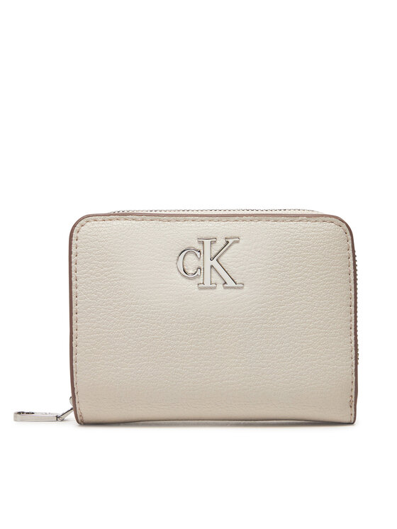 Фото - Портмоне / гаманець Calvin Klein Jeans Portfel damski Minimal Monogram Md Zip Around LV04K1009G Écru 