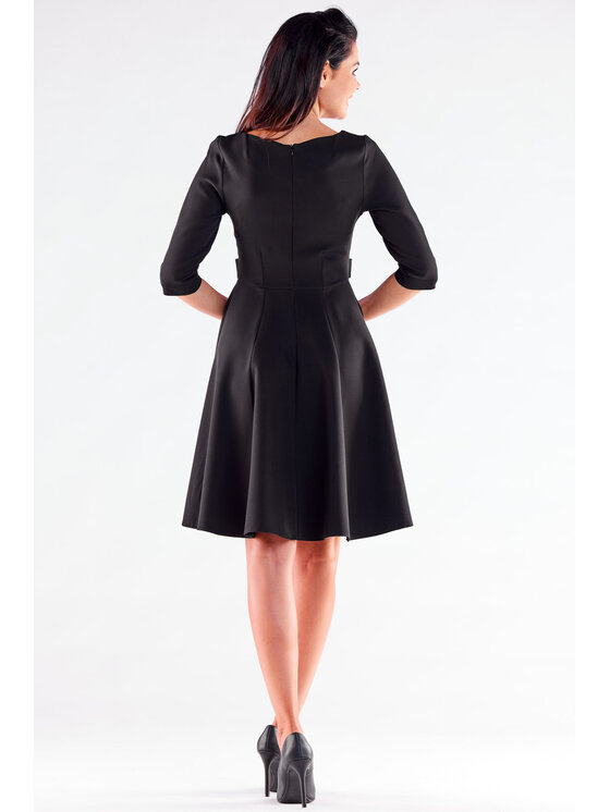 Awama Awama Sukienka koktajlowa A520 Czarny Basic Fit