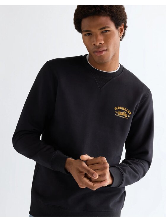 Wrangler Wrangler Bluza Americana Crew Czarny Regular Fit