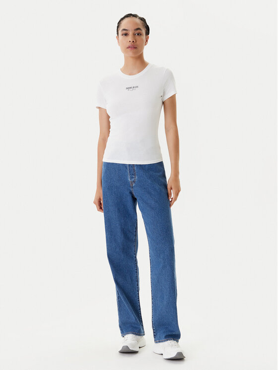 Tommy Jeans Tommy Jeans Marškinėliai Essential DW0DW20913 Balta Slim Fit
