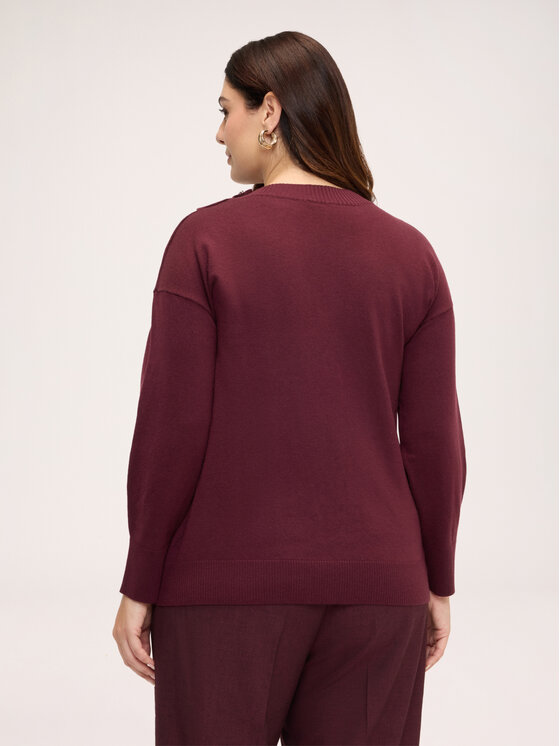 Fiorella Rubino Fiorella Rubino Sweter M456L008723N036 Bordowy Regular Fit