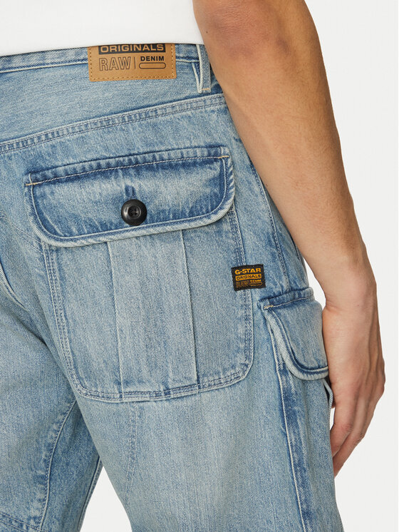 G-Star Raw G-Star Raw Szorty jeansowe Bend 3D Cargo D26528-D788 H119 Błękitny Relaxed Fit