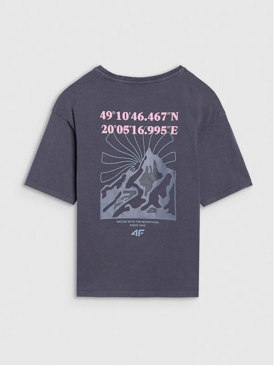 4F 4F T-Shirt 4FJWSS25TTSHF1853-22S Μαύρο Oversize
