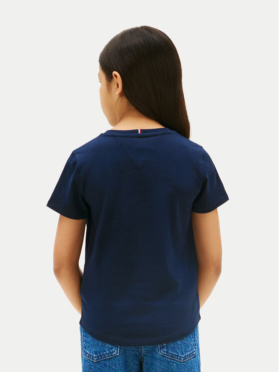 Tommy Hilfiger Tommy Hilfiger T-Shirt Script KG0KG08636 Granatowy Regular Fit