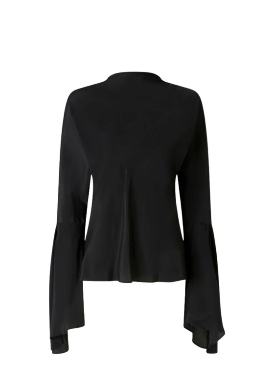 PINKO PINKO Μπλουζάκι BRATZ BLUSA CREPE DE CHINE NERO LIMOUSINE Μαύρο Regular Fit