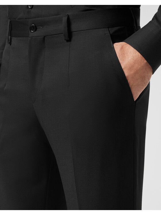 PHILIPP PLEIN PHILIPP PLEIN Spodnie materiałowe 277 Czarny Regular Fit