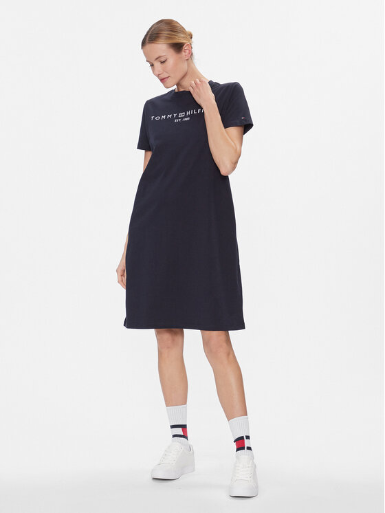 Tommy Hilfiger Tommy Hilfiger Hétköznapi ruha Rlx Corp Logo Tshirt Drs Ss WW0WW41013 Sötétkék Regular Fit