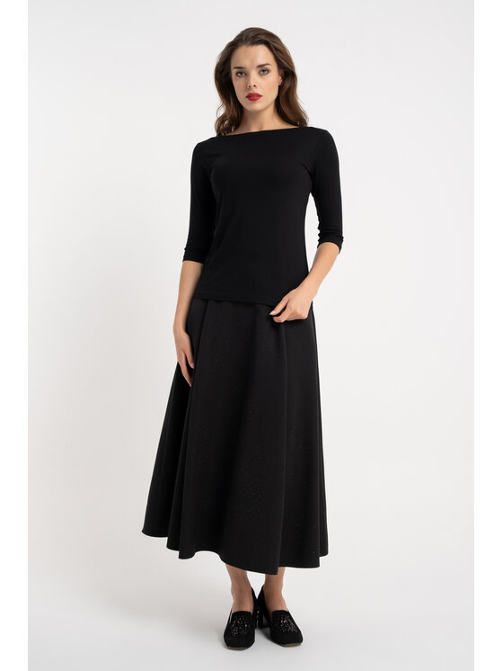 CLICK CLICK Μπλουζάκι 10-6823 S Μαύρο Fitted Fit