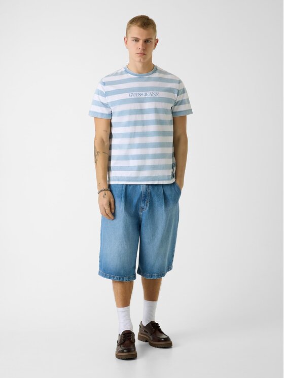Guess Jeans Guess Jeans T-Shirt 181950 Modrá Classic Fit