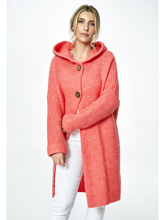 FIGL FIGL Sweter M884 Koralowy Oversize