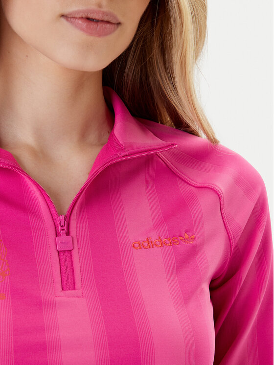 adidas adidas Суитшърт Half-Zip Graphic Football JW3638 Розов Regular Fit
