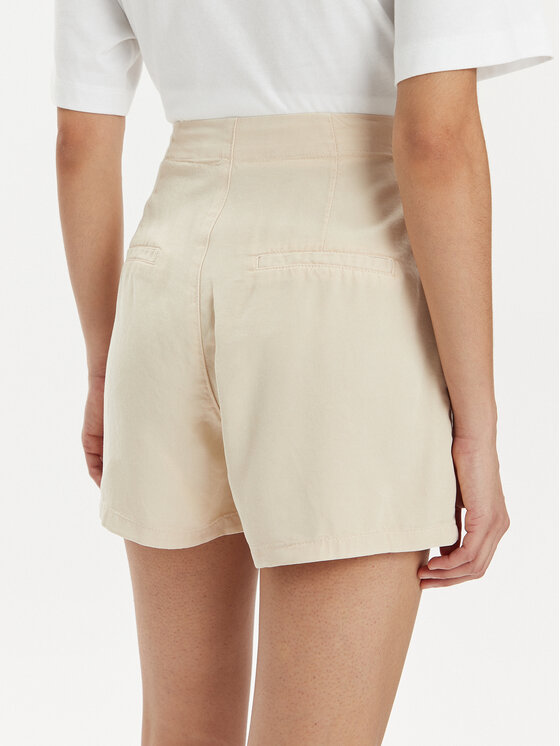 Vero Moda Vero Moda Bavlnené šortky Mia 10209543 Béžová Slim Fit