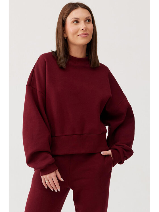 Lunedi Lunedi Bluza Cozy Bordowy Regular Fit