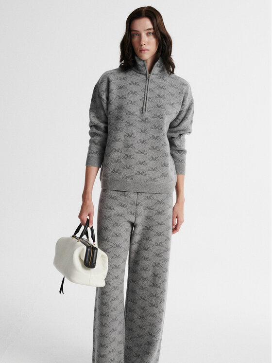 MARI PRETI MARI PRETI Svetr MONOGRAM M COZY Šedá Loose Fit