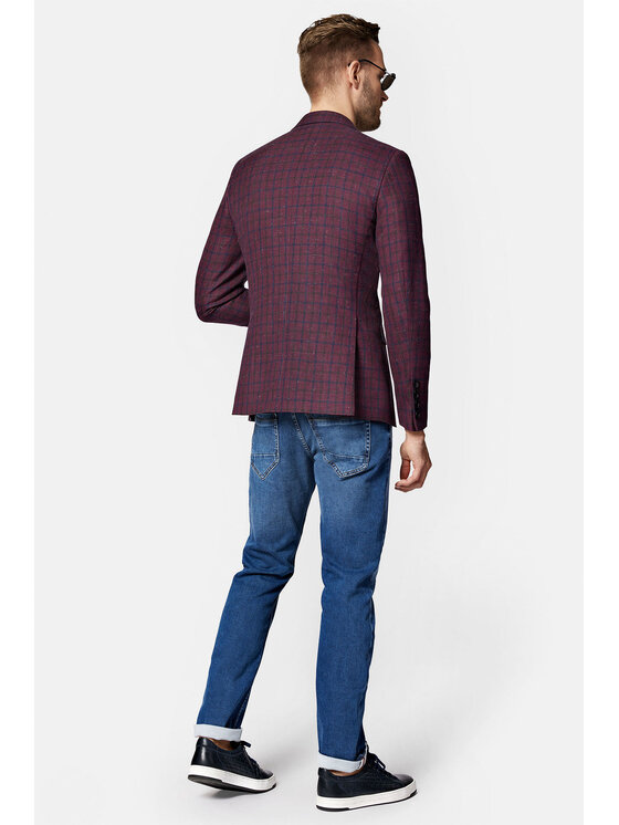 Lancerto Lancerto Marynarka Savona MA099123000012 Bordowy Slim Fit