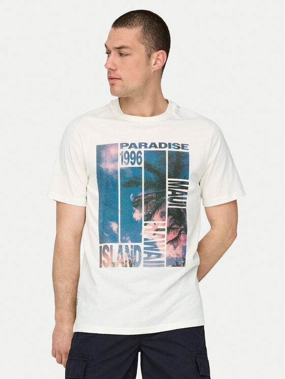 Only & Sons Only & Sons T-Shirt Magdy 22029454 Bílá Regular Fit