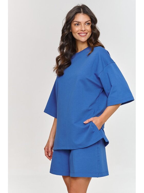 Makadamia Makadamia Dres m870 Niebieski Oversize