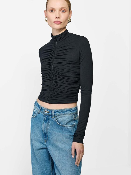 La Mania La Mania Longsleeve ANNIKA Czarny Basic Fit