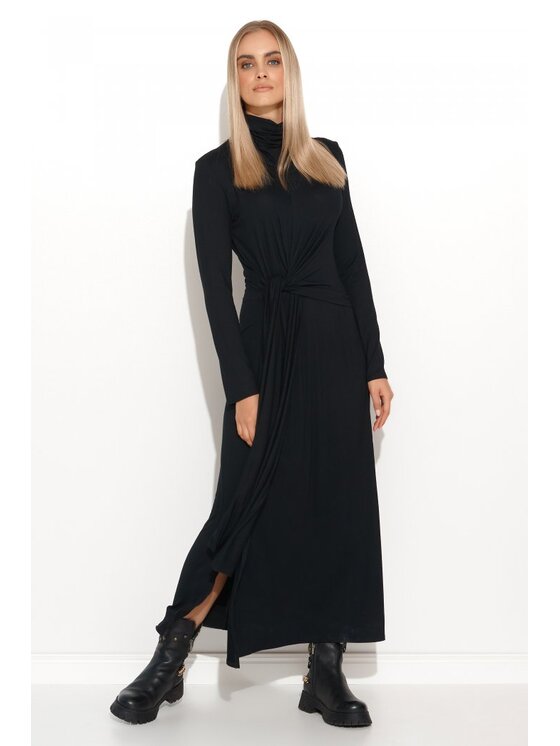 Makadamia Makadamia Sukienka dzianinowa M676 Czarny Classic Fit