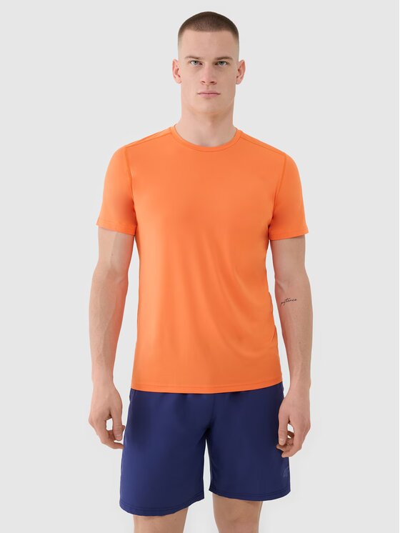 4F 4F Tričko 4FWSS25TFTSM1343-70S Oranžová Regular Fit